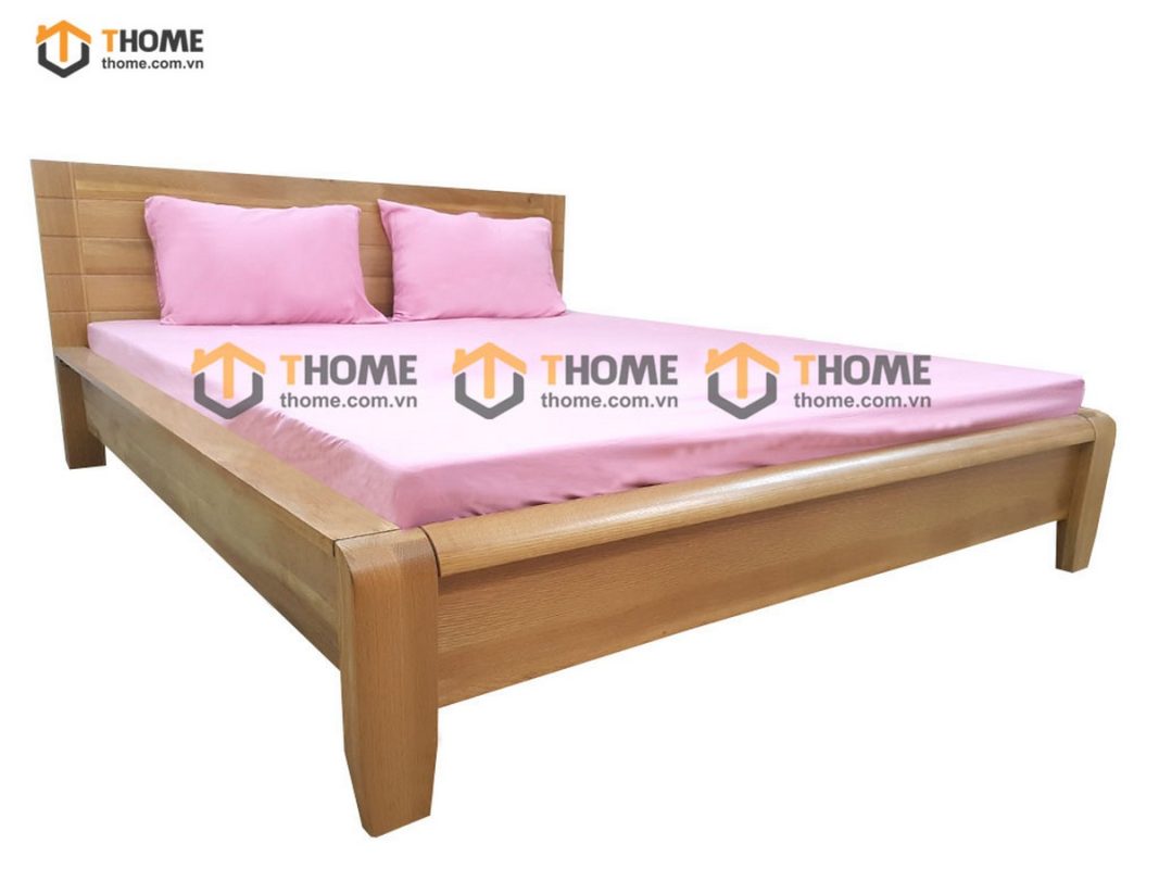 Giường ngủ gỗ sồi tự nhiên Nhật cao GN-14SM