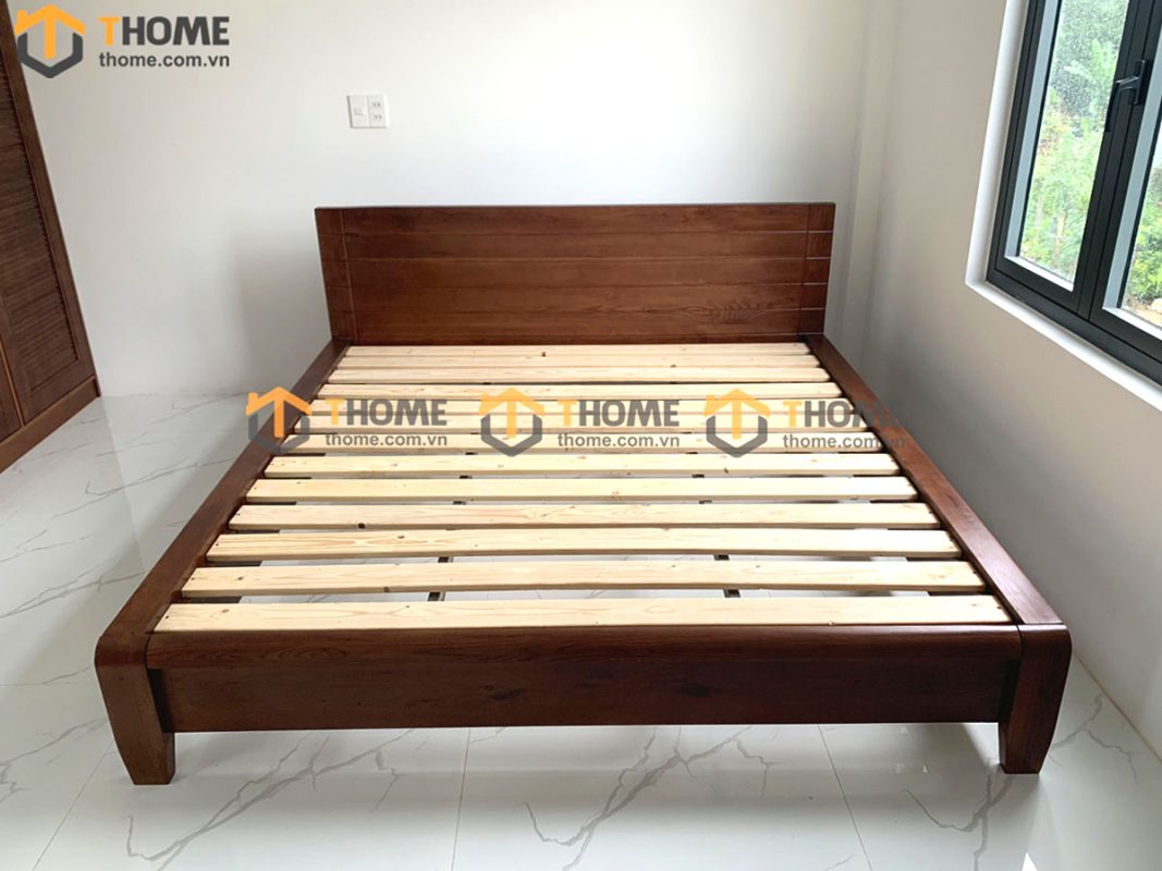 Giường ngủ gỗ sồi tự nhiên Nhật cao GN-14SM