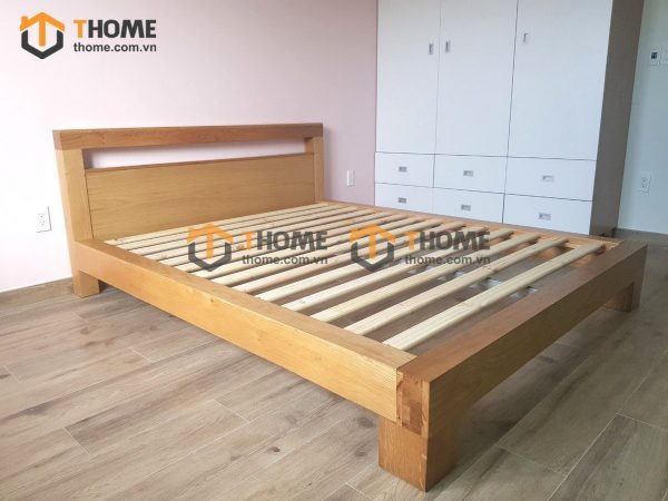 Giường ngủ gỗ sồi tự nhiên Nhật hộp GN-24SM