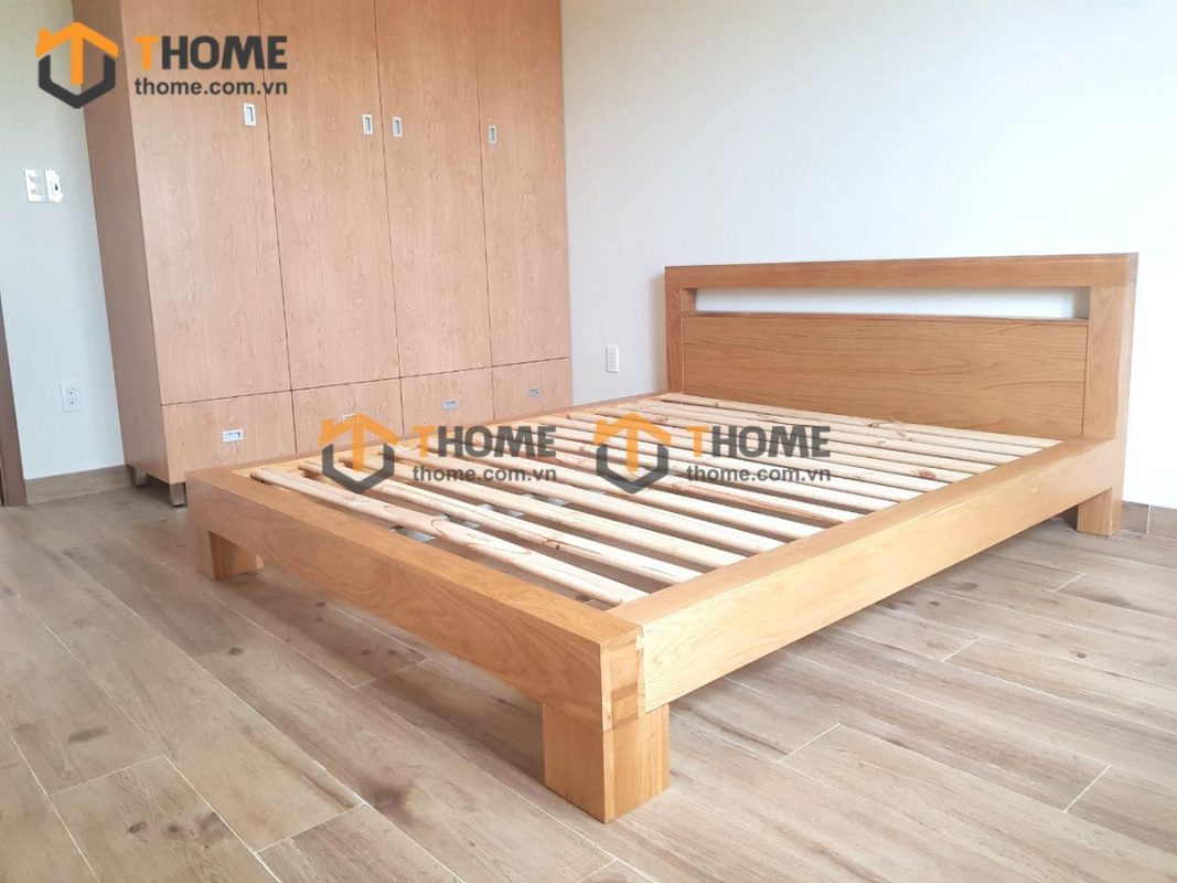 Giường ngủ gỗ sồi tự nhiên Nhật hộp GN-24SM