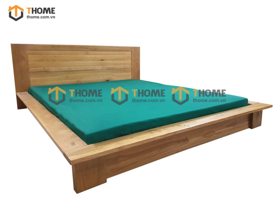 Giường ngủ gỗ sồi tự nhiên Nhật thấp GN-15SM