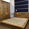 Giường ngủ gỗ sồi tự nhiên Nhật thấp GN-15SM