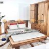 Giường ngủ gỗ sồi tự nhiên Nhật thấp GN-15SM