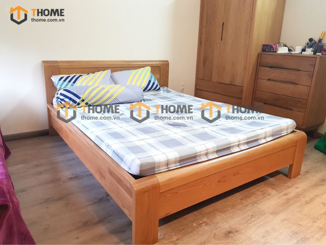 Giường ngủ gỗ sồi tự nhiên Nova GN-25SM