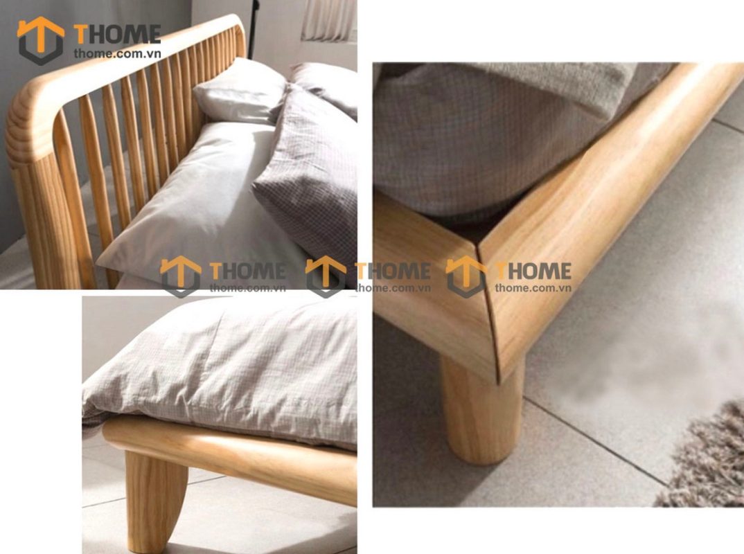 Giường ngủ gỗ sồi tự nhiên Polo màu tự nhiên GN-07SN