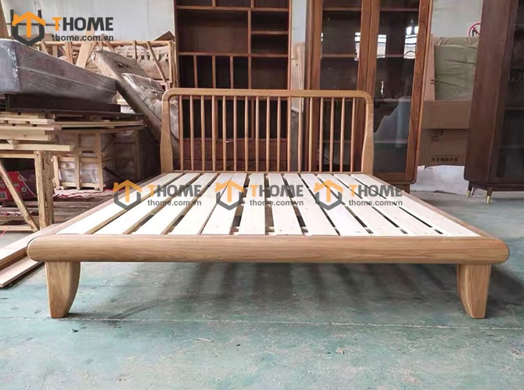 Giường ngủ gỗ sồi tự nhiên Polo màu tự nhiên GN-07SN