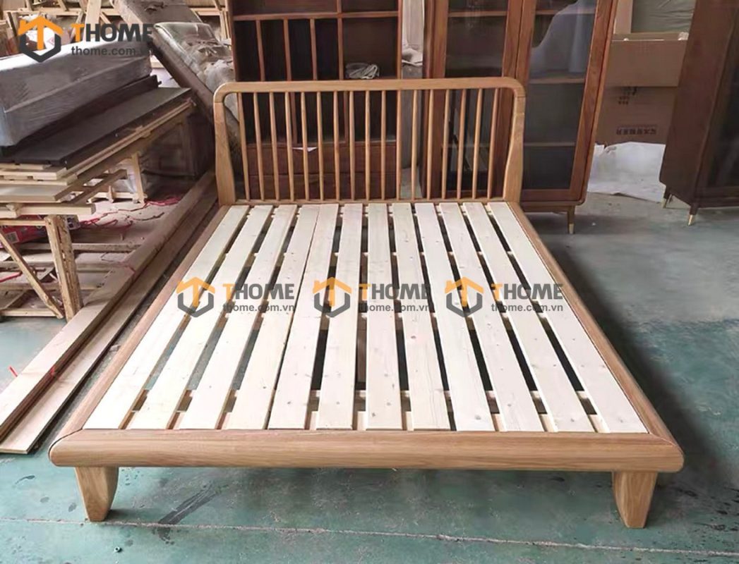 Giường ngủ gỗ sồi tự nhiên Polo màu tự nhiên GN-07SN