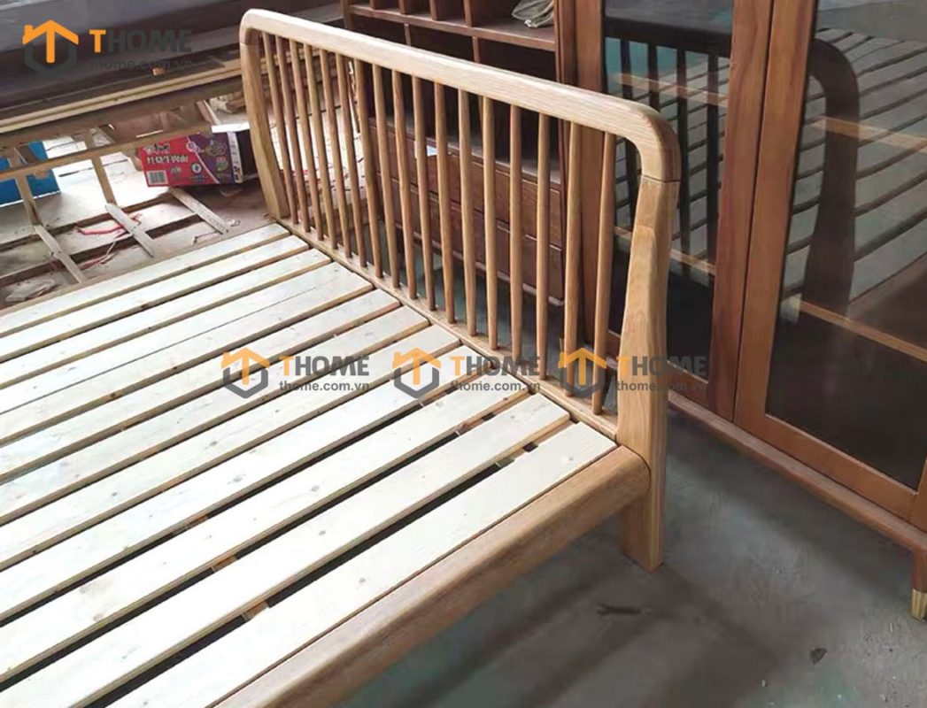 Giường ngủ gỗ sồi tự nhiên Polo màu tự nhiên GN-07SN