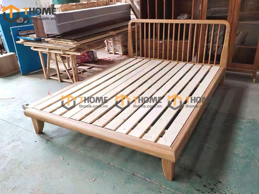 Giường ngủ gỗ sồi tự nhiên Polo màu tự nhiên GN-07SN
