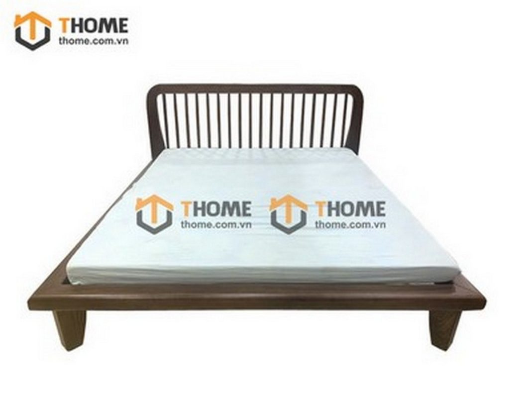 Giường ngủ gỗ sồi tự nhiên Polo màu óc chó GN-08SN