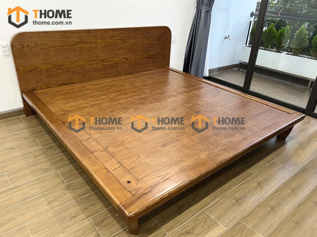 Giường Ngủ Gỗ Sồi Tự Nhiên Polo Màu Óc Chó GN-08SN