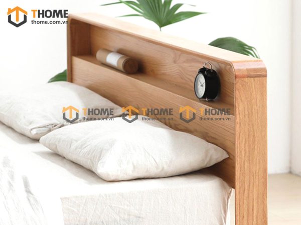 Giường ngủ gỗ sồi tự nhiên Toto màu tự nhiên GN-13SN
