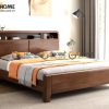 Giường ngủ gỗ sồi tự nhiên Toto màu óc chó GN-14SN