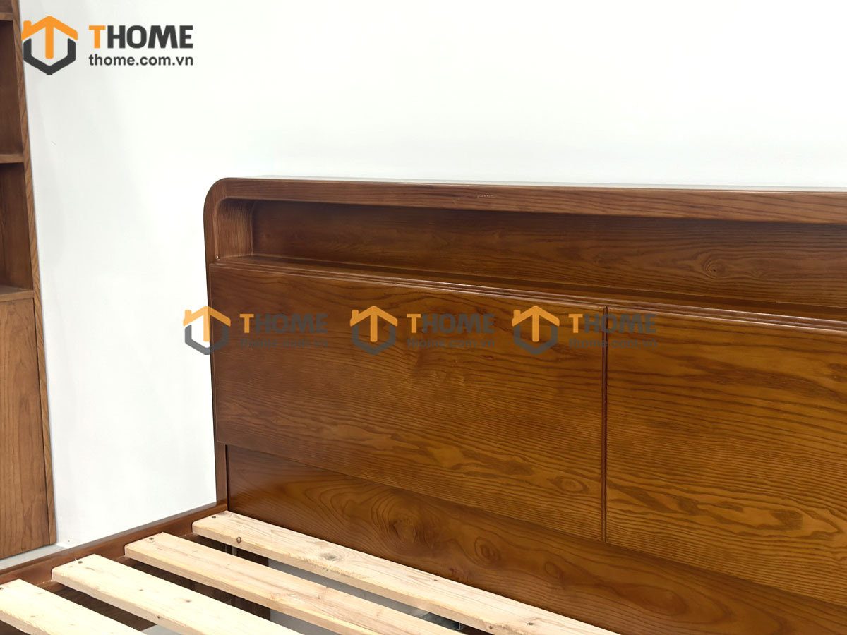 Giường ngủ Toto gỗ sồi tự nhiên màu óc chó GN-14SN