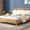 Giường ngủ gỗ sồi tự nhiên đầu nệm Toto màu tự nhiên GNĐN-04SN