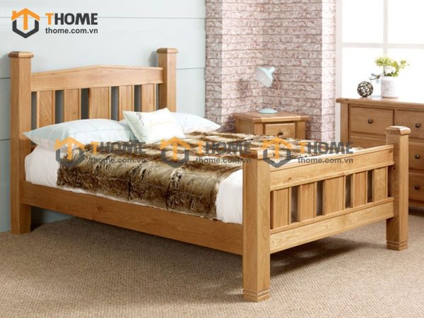 Giường ngủ gỗ sồi tự nhiên Woodstock màu tự nhiên GN-11SM