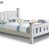 Giường ngủ gỗ sồi tự nhiên Woodstock màu trắng GN-12SM