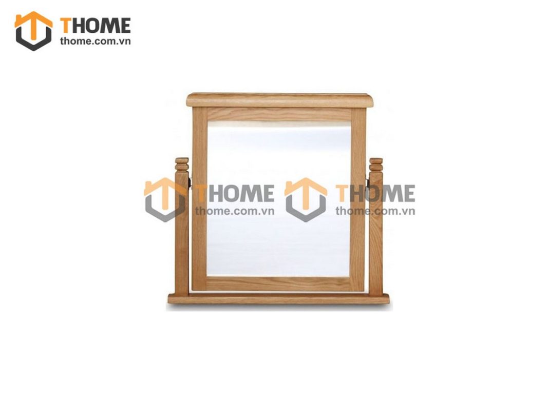 Gương soi gỗ sồi tự nhiên để bàn Woodstọc màu tự nhiên GS-10SM