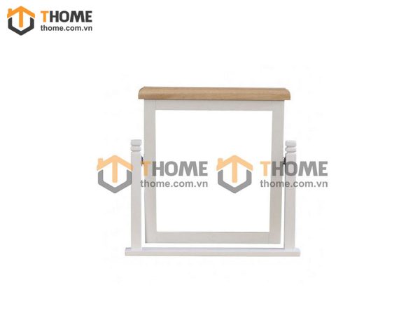 Gương soi gỗ sồi tự nhiên để bàn Woodstọc màu trắng GS-11SM