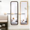 Gương soi treo tường gỗ sồi tự nhiên hình chữ nhật viền gỗ GS-17SN
