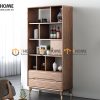 Kệ sách gỗ sồi tự nhiên 1 cánh lật 2 hộc kéo không hậu KS-05SN