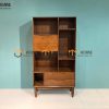 Kệ sách gỗ sồi tự nhiên 1 cánh lật 2 hộc kéo Polo KS-01SN