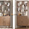 Kệ sách gỗ sồi tự nhiên 2 cánh 2 hộc kéo không hậu KS-04SN