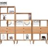 Kệ sách gỗ sồi tự nhiên 2 hộc kéo Como KS-07SM