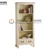 Kệ sách gỗ sồi tự nhiên 2 hộc kéo màu trắng KS-08SM