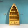 Kệ sách gỗ sồi tự nhiên 2 hộc kéo hình thuyền KS-09SM