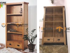 Kệ sách gỗ sồi tự nhiên 2 hộc kéo Tuscany KS-03SM