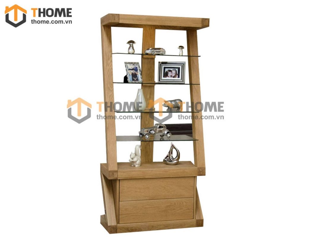 Kệ sách gỗ sồi tự nhiên 2 hộc kéo Tuscany KS-04SM