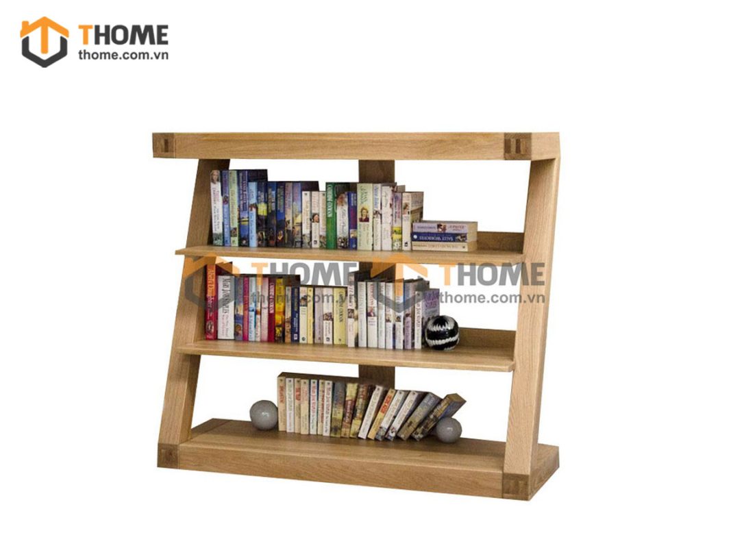 Kệ sách gỗ sồi tự nhiên 3 tầng chữ Z KS-05SM