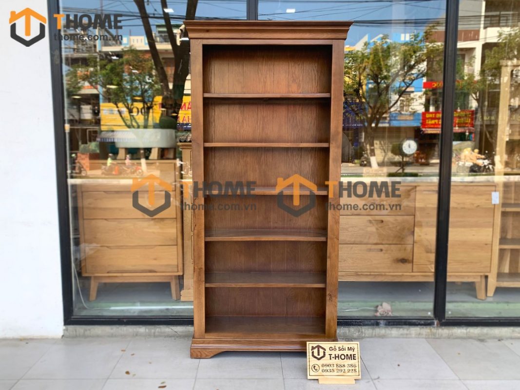 Kệ sách gỗ sồi tự nhiên 6 tầng Tuscany KS-02SM