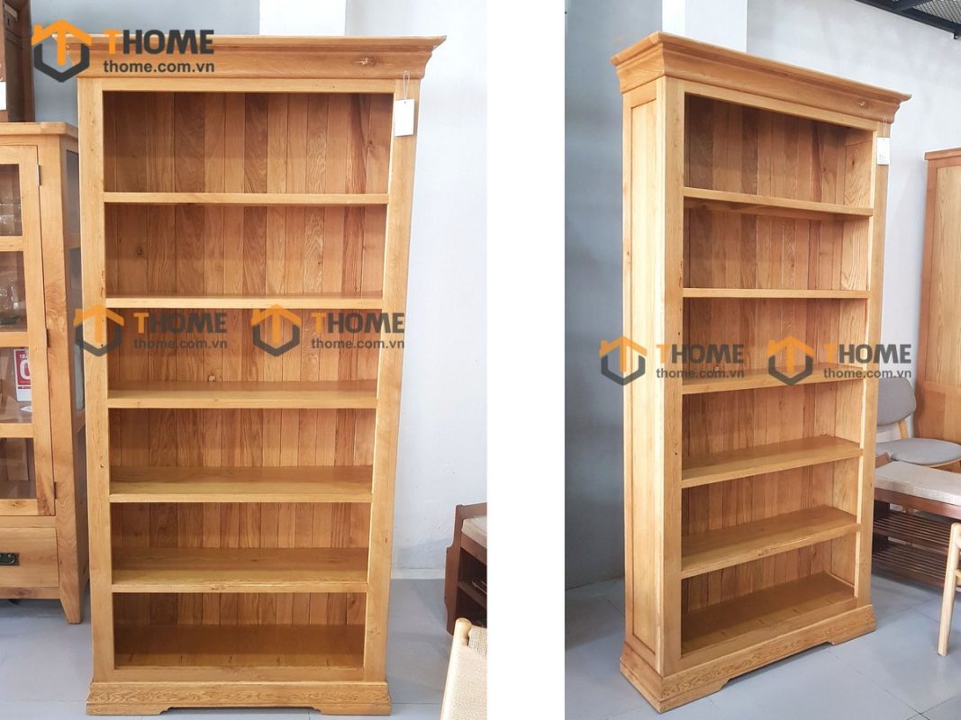 Kệ sách gỗ sồi tự nhiên 6 tầng Tuscany KS-02SM