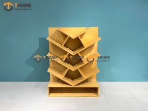 Kệ sách gỗ sồi tự nhiên xéo KS-02SN