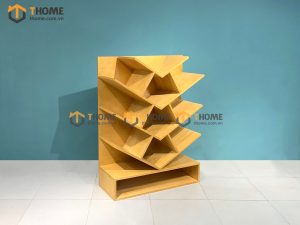 Kệ sách gỗ sồi tự nhiên xéo KS-02SN