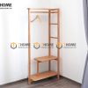 Kệ treo quần áo gỗ sồi tự nhiên 2 tầng màu tự nhiên TAT-01SN