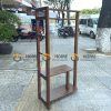 Kệ treo quần áo gỗ sồi tự nhiên 2 tầng màu óc chó TAT-02SN