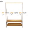 Kệ treo quần áo gỗ sồi tự nhiên 2 tầng màu trắng TAT-03SN