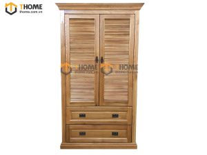 Tủ áo gỗ sồi tự nhiên 2 cánh mở lá sách TA-29SM