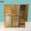 Tủ áo gỗ sồi tự nhiên 2 cánh lùa 1 cánh mở Titan màu tự nhiên TA-03SN