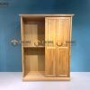 Tủ áo gỗ sồi tự nhiên 2 cánh lùa 6 pano TA-43SM