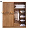 Tủ áo gỗ sồi tự nhiên 2 cánh lùa chữ thập TA-16SM
