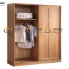 Tủ áo gỗ sồi tự nhiên 2 cánh lùa chữ thập TA-16SM