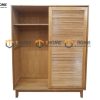 Tủ áo gỗ sồi tự nhiên 2 cánh lùa lá sách TA-41SM