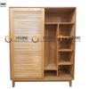 Tủ áo gỗ sồi tự nhiên 2 cánh lùa lá sách TA-41SM