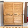 Tủ áo gỗ sồi tự nhiên 2 cánh lùa Nova màu tự nhiên TA-01SN