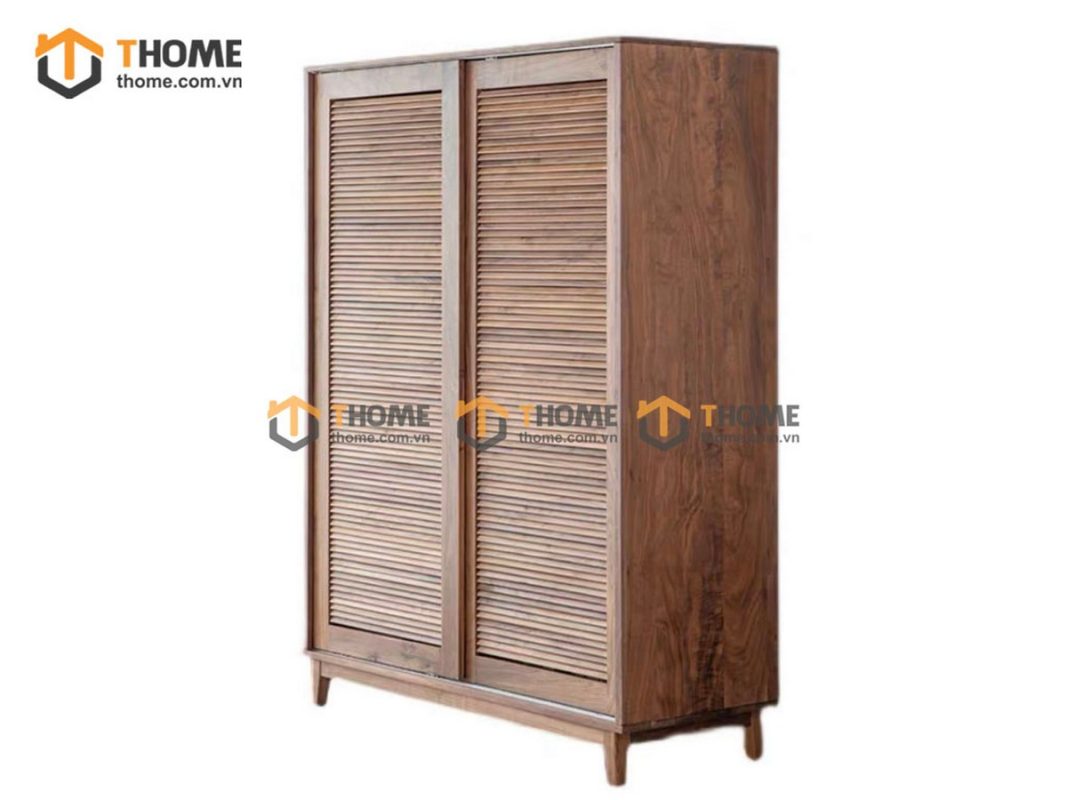 Tủ áo gỗ sồi tự nhiên 2 cánh lùa Nova màu tự nhiên TA-01SN