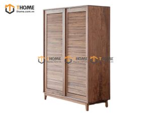Tủ áo gỗ sồi tự nhiên 2 cánh lùa Nova màu tự nhiên TA-01SN